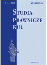 Studia prawnicze KUL, 1(33)/2008 - okładka książki