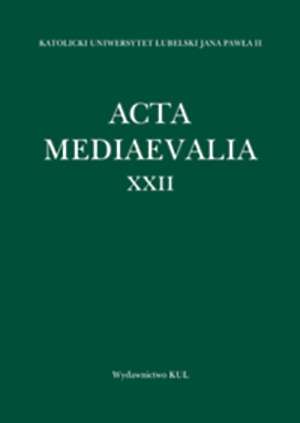 Acta Mediaevalia. Tom XXII - okładka książki