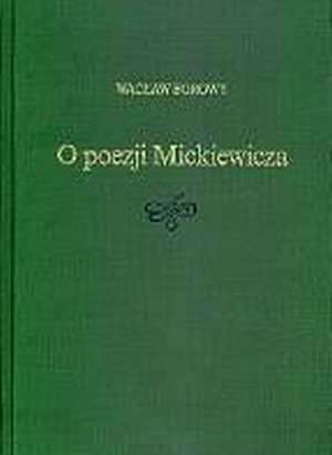 O poezji Mickiewicza - okładka książki