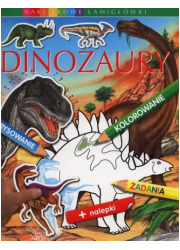 Dinozaury. Naklejkowe łamigłówki - okładka książki