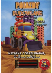 Pojazdy budowlane. Rysuj z szablonami, - okładka książki