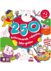 250 kolorowanek łamigłowek rebusów - okładka książki