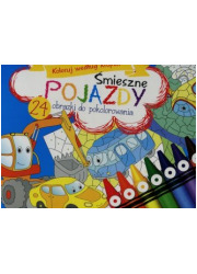 Śmieszne pojazdy. Koloruj według - okładka książki