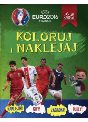 EURO 2016. Koloruj i naklejaj - okładka książki