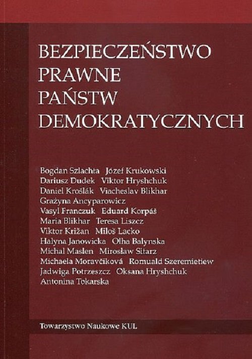 Bezpieczeństwo prawne państw demokratycznych - okładka książki