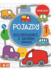 Pojazdy. Kolorowanki z grubym obrysem - okładka książki