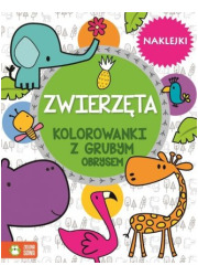 Zwierzęta. Kolorowanki z grubym - okładka książki