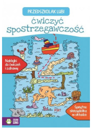 Przedszkolak lubi ćwiczyć spostrzegawczość - okładka książki