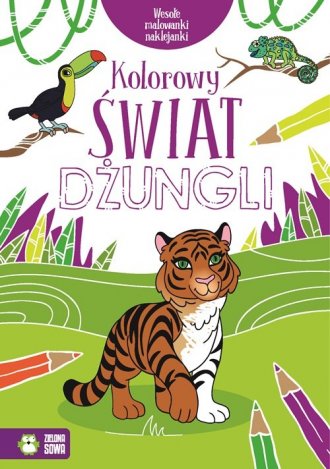 Wesołe malowanki naklejanki. Kolorowy - okładka książki