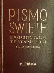 Biblia Tysiąclecia - skórzana, - okładka książki