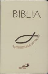 Biblia z rybką z suwakiem ecru - okładka książki