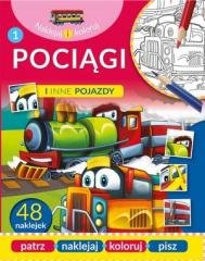 Naklejaj i koloruj. Pociągi i inne - okładka książki