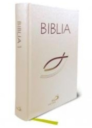 Biblia z rybką - biała z paginatorami - okładka książki