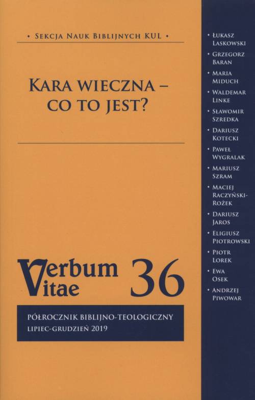 Verbum Vitae 36 (2019). Kara wieczna - okładka książki