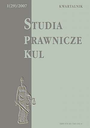 Studia prawnicze KUL, 1/2007 - okładka książki