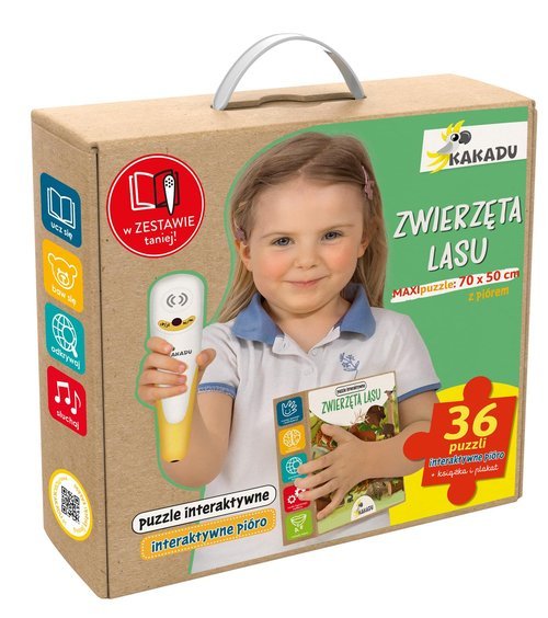 Zwierzęta lasu Mówiące puzzle interaktywne. - okładka książki