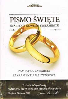 Biblia Domowa. Pamiątka małżeństwa - okładka książki