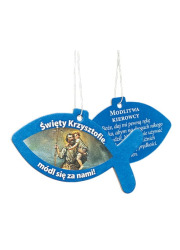 Zawieszka - Rybka z modlitwą kierowcy - zdjęcie dewocjonaliów