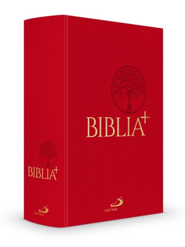 Biblia Plus - płótno czerwona. - okładka książki